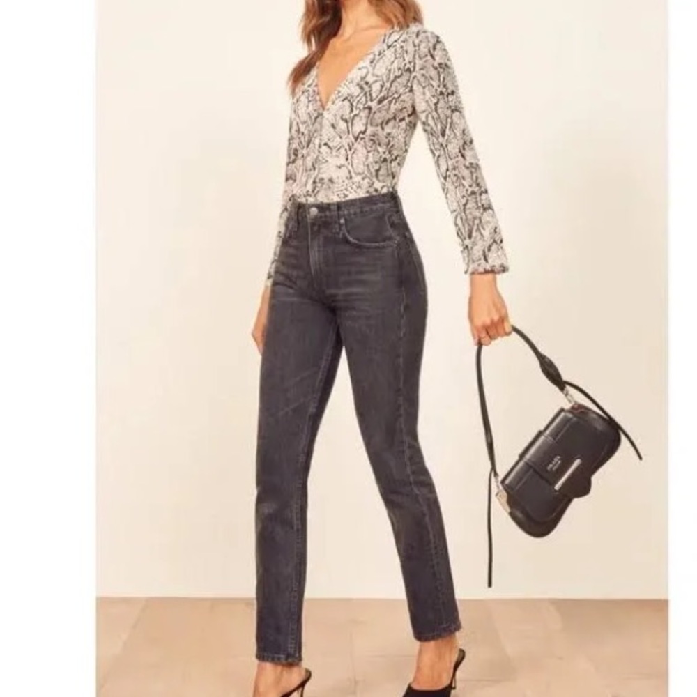Reformation Animal Print Jemma Top Blouse in Rattlesnake Size 12